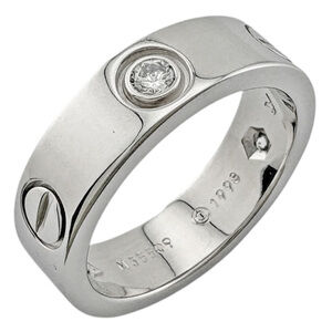 CARTIER 18k Silver Diamond Love Ring